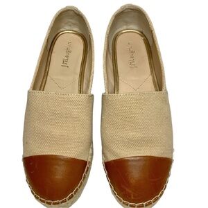 J. McLaughlin Cream and Brown Espadrilles